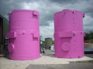 Carbon filters destined for the Olympic Park (dubbed Pinky and Perky)